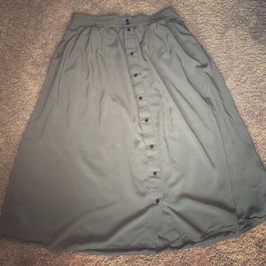Button Up Skirt with Pockets